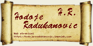Hodoje Radukanović vizit kartica